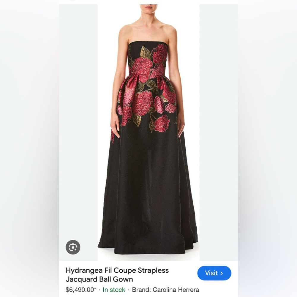 Carolina Herrera Hydrangea Fil coupe strapless Jacquard Ball Gown NWT size 4